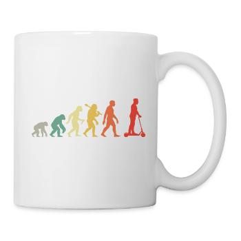 Retro Roller Evolution Elektroroller Rollerfahrer - Tasse - Weiß - Rechts