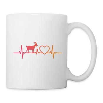 ziegen herzschlag t-shirt ziege - Tasse - Weiß - Rechts