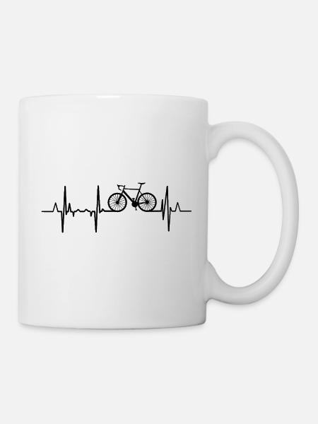 Herzfrequenz Radfahren - Tasse - Weiß
