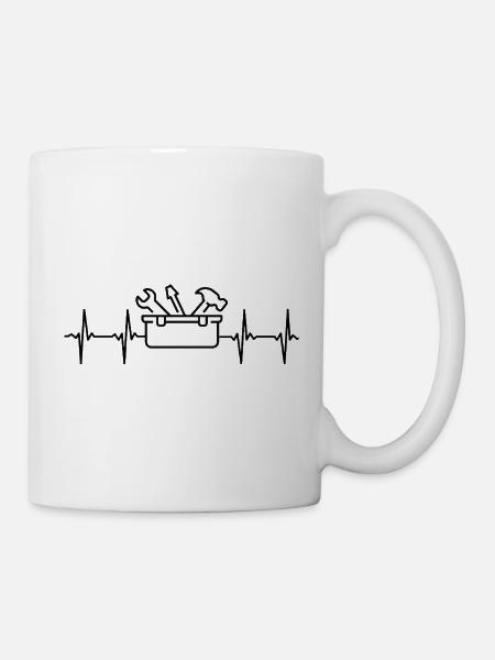 Handwerker EKG Herzschlag - Tasse - Weiß