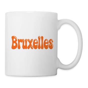 Brüsseler Orange Tippfehlerblasen - Tasse - Weiß - Rechts