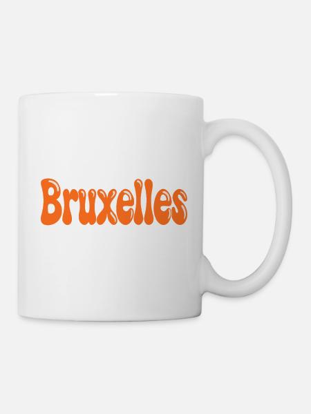 Brüsseler Orange Tippfehlerblasen - Tasse - Weiß