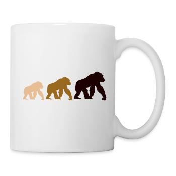 Dreier Gorillas Silhouetten - Tasse - Weiß - Rechts