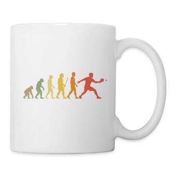 Tischtennis Evolution Mensch Affe Spieler Retro - Tasse - Weiß - Rechts