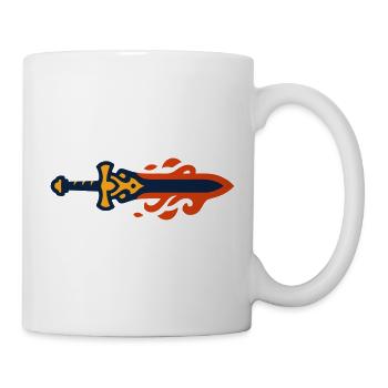 Brennendes Schwert Feuer Logo - Tasse - Weiß - Rechts