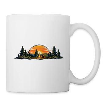 Campfire Sunset – Camping Adventure & Nature Vibes - Tasse - Weiß - Rechts
