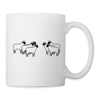 Doppel-Schaf Silhouette Muster - Tasse - Weiß - Rechts