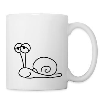 Schnecke - Tasse - Weiß - Rechts