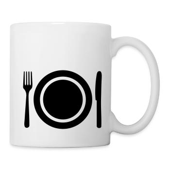 Teller und Besteck - Tasse - Weiß - Rechts