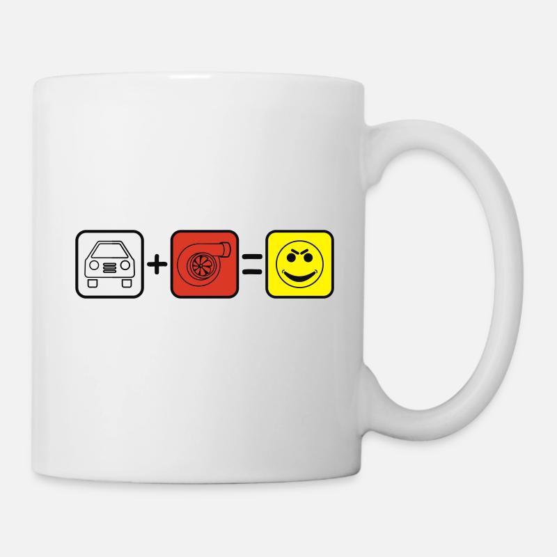 + turbo de voiture = Sourire - Mug blanc - blanc