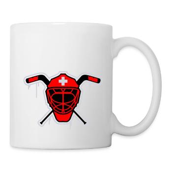Hockey Goalie Maske Schweiz - Tasse - Weiß - Rechts