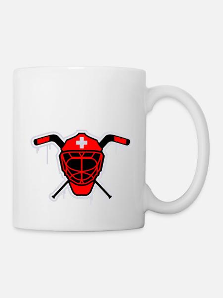Hockey Goalie Mask Switzerland - Mug - white