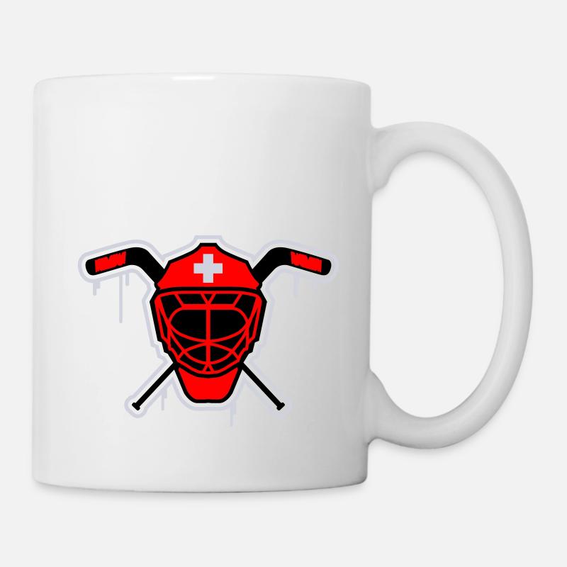 Hockey Goalie Mask Suisse - Mug blanc - blanc