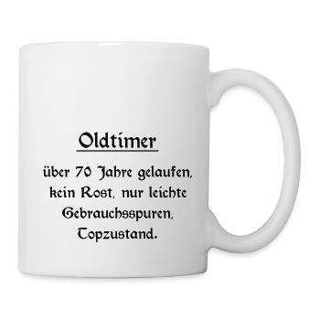 Oldtimer - 70. Geburtstag - Tasse - Weiß - Rechts