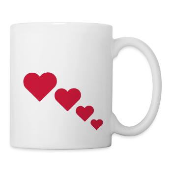 Herzen - Tasse - Weiß - Rechts