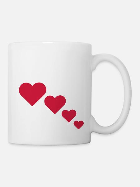 Herzen - Tasse - Weiß