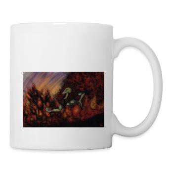 Feuerork-Gemälde - Tasse - Weiß - Rechts