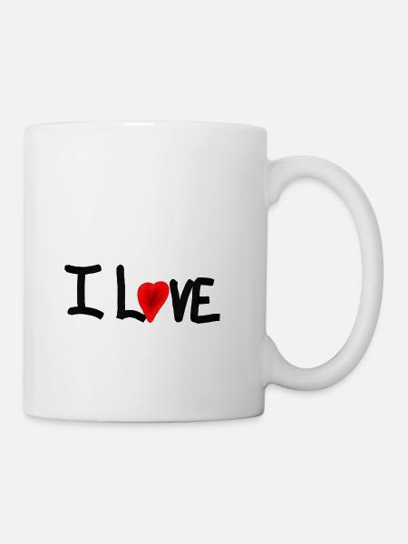 i love - Mug blanc - blanc