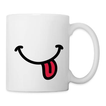 Smiley Grinsen Zunge - Tasse - Weiß - Rechts