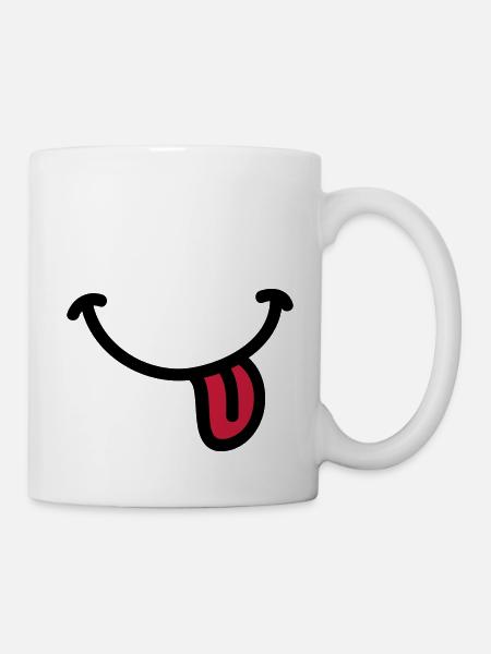 Smiley grin tongue - Mug - white