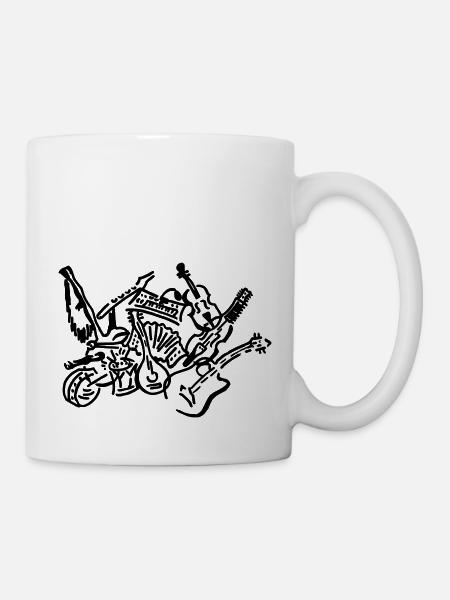 Musikinstrumente - Tasse - Weiß