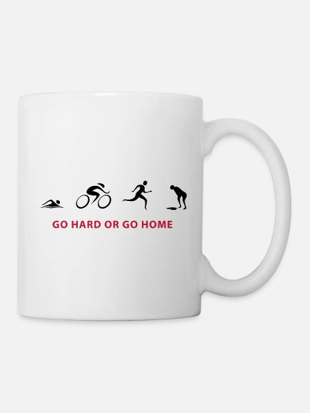 Triathlon GO HARD - Tasse - Weiß