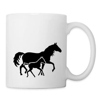 Fohlen mit Stute - Tasse - Weiß - Rechts