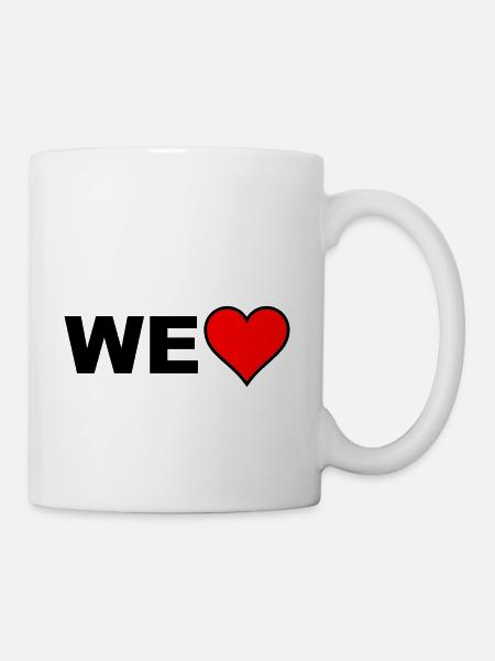 We Love (Arial) - Tasse - Weiß