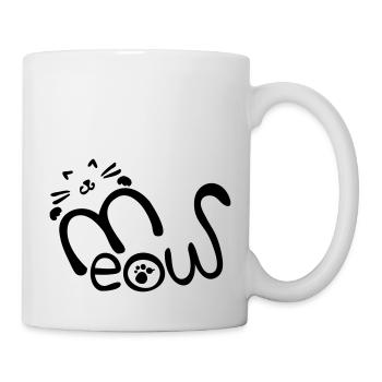 meow typo with cat - Mug - white - Right