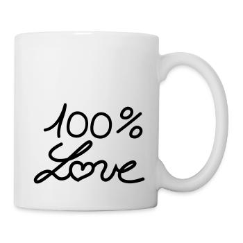 100 % love - Tasse - Weiß - Rechts