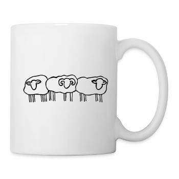 Schafe Schafherde - Tasse - Weiß - Rechts