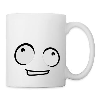 Giggling Comic Cartoon Face Naughty Smile - Mug blanc - blanc - Droite