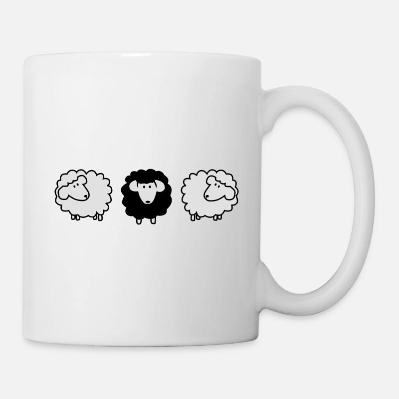 scharzes schaf - Tasse - Weiß