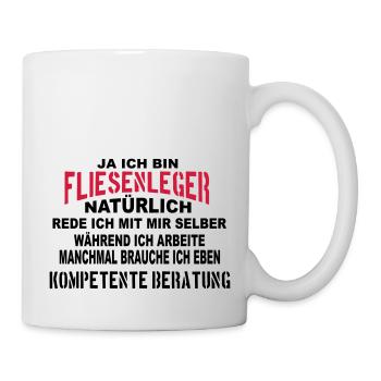 Fliesenleger Beratung - Tasse - Weiß - Rechts