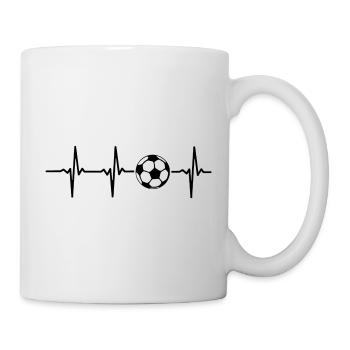 My heart beats for football - Mug - white - Right