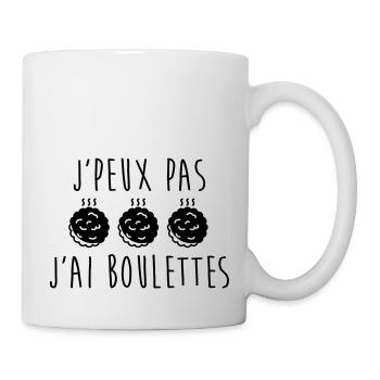 J'peux pas j'ai boulettes - Mug blanc - blanc - Droite