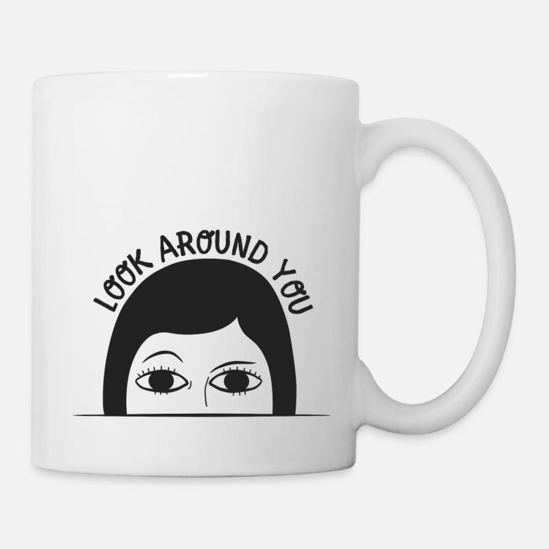 schauen Sie sich um - Tasse - Weiß