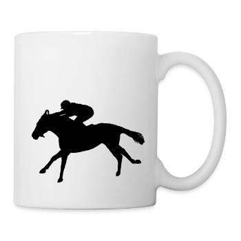 Pferd BLACK/white - Tasse - Weiß - Rechts