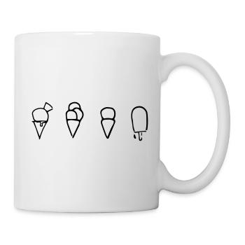 Eissorten,Eis,Kugel,Eiskugel,Fruchteis - Tasse - Weiß - Rechts