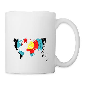 Carte du monde du tir à l’arc - Mug blanc - blanc - Droite