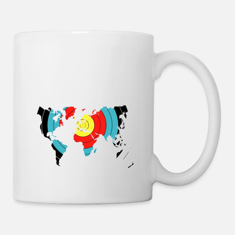 Carte du monde du tir à l’arc - Mug blanc - blanc
