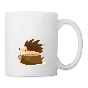 Hedgehog sur la souche - Mug blanc - blanc - Droite