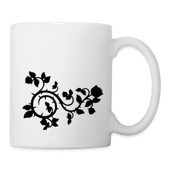 Rosen - Tasse - Weiß - Rechts