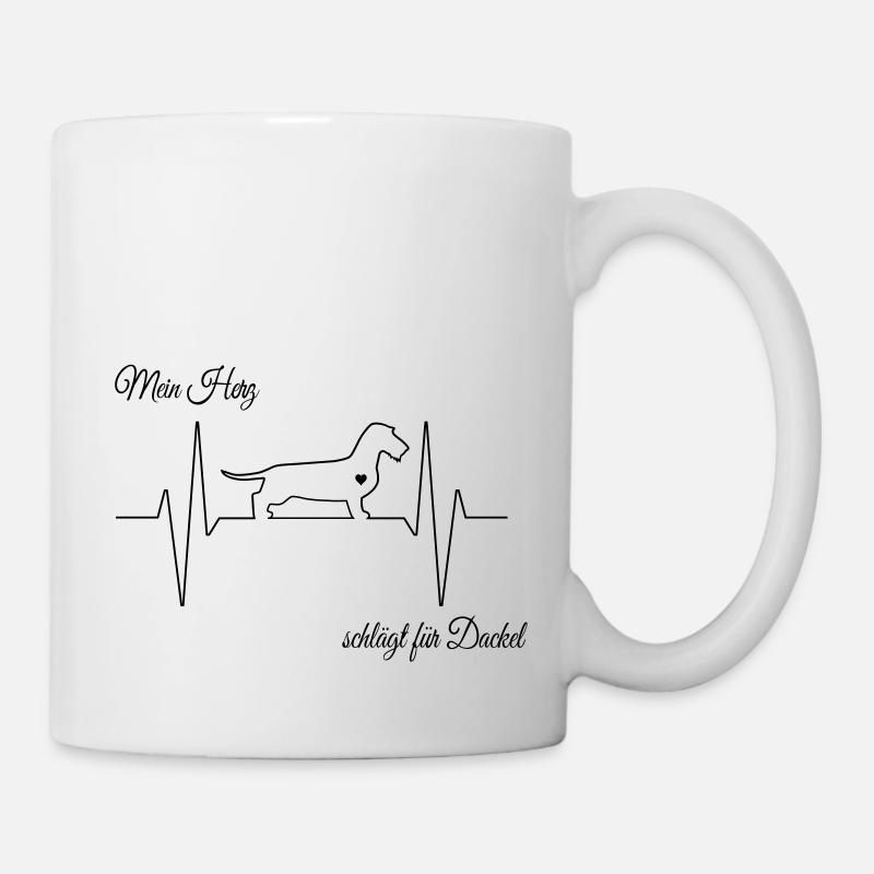Dackel Herzschlag - Tasse - Weiß