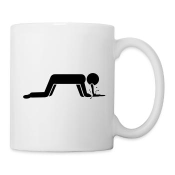 Reihern, Kotzen / barfing (ohne text, 1c) - Tasse - Weiß - Rechts