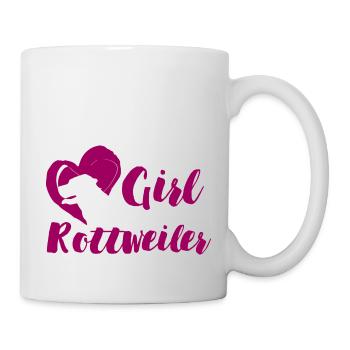 Chien / Rottweiler: Cette fille aime son Rottweiler - Mug blanc - blanc - Droite