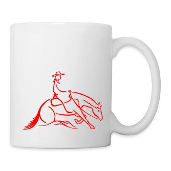 Westernreiter Slidingstop rot - Tasse - Weiß - Rechts