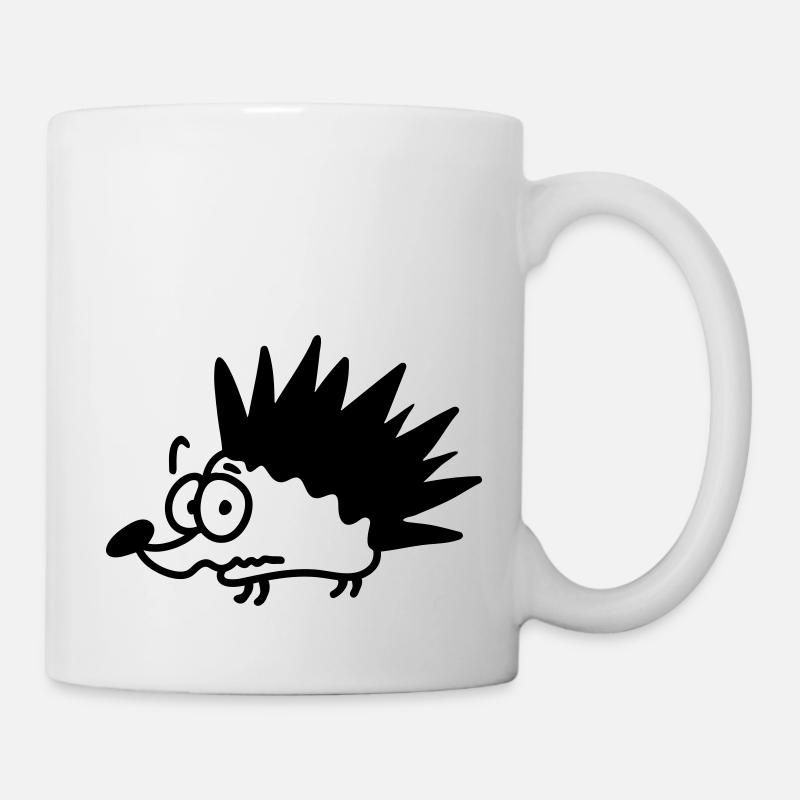 ängstlicher Igel - line - Tasse - Weiß