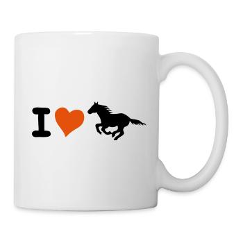 i J'aime l'amour coeur cheval chevaux poney coeur - Mug blanc - blanc - Droite