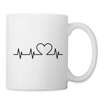 Herzschlag - Tasse - Weiß - Rechts
